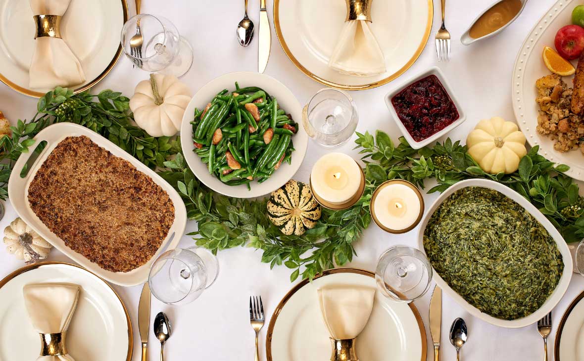 Ruth's Chris Holiday Sides To Go served on an elegant holiday table