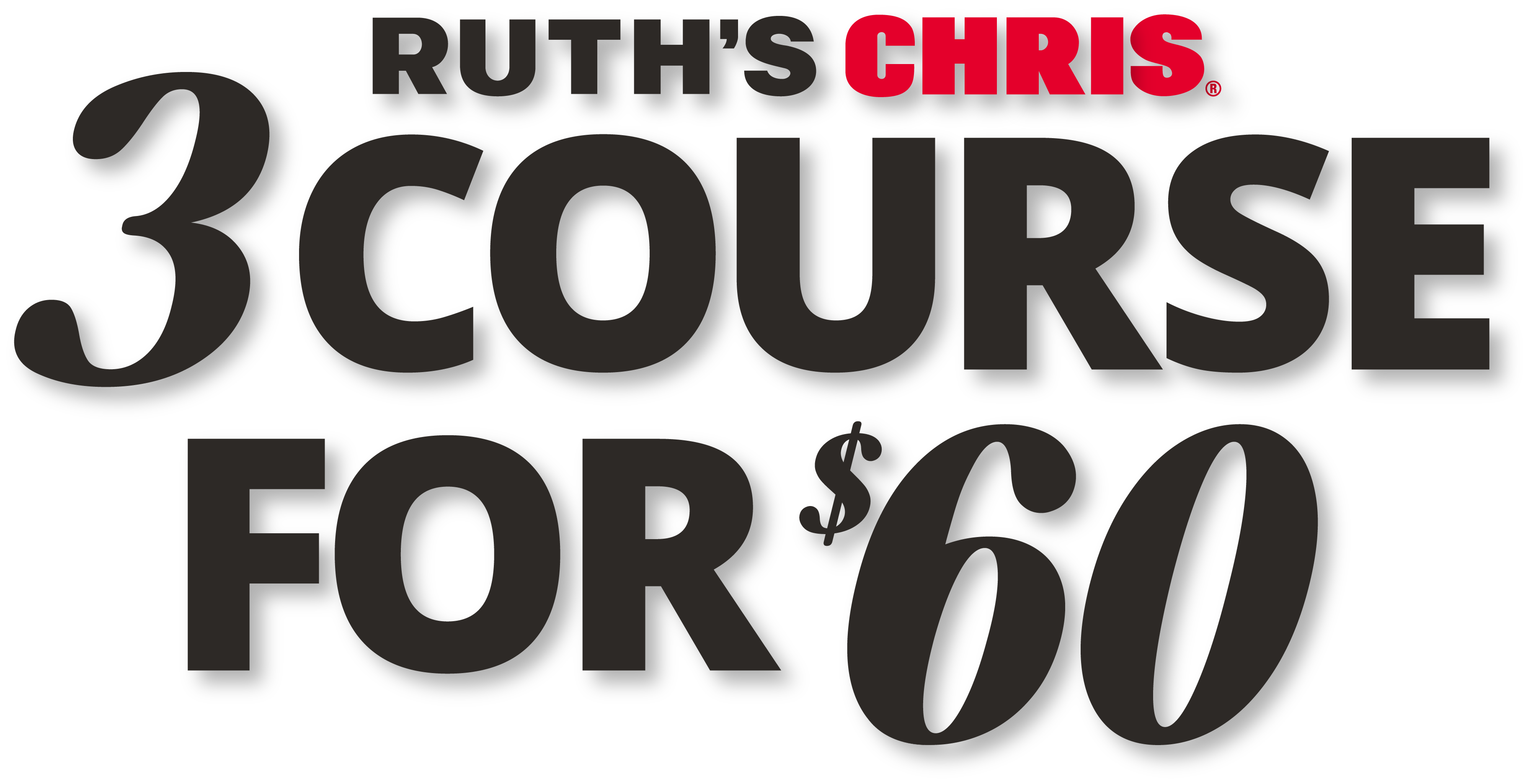 Image: Ruth's Chris 3 Course for $60 Logo. 