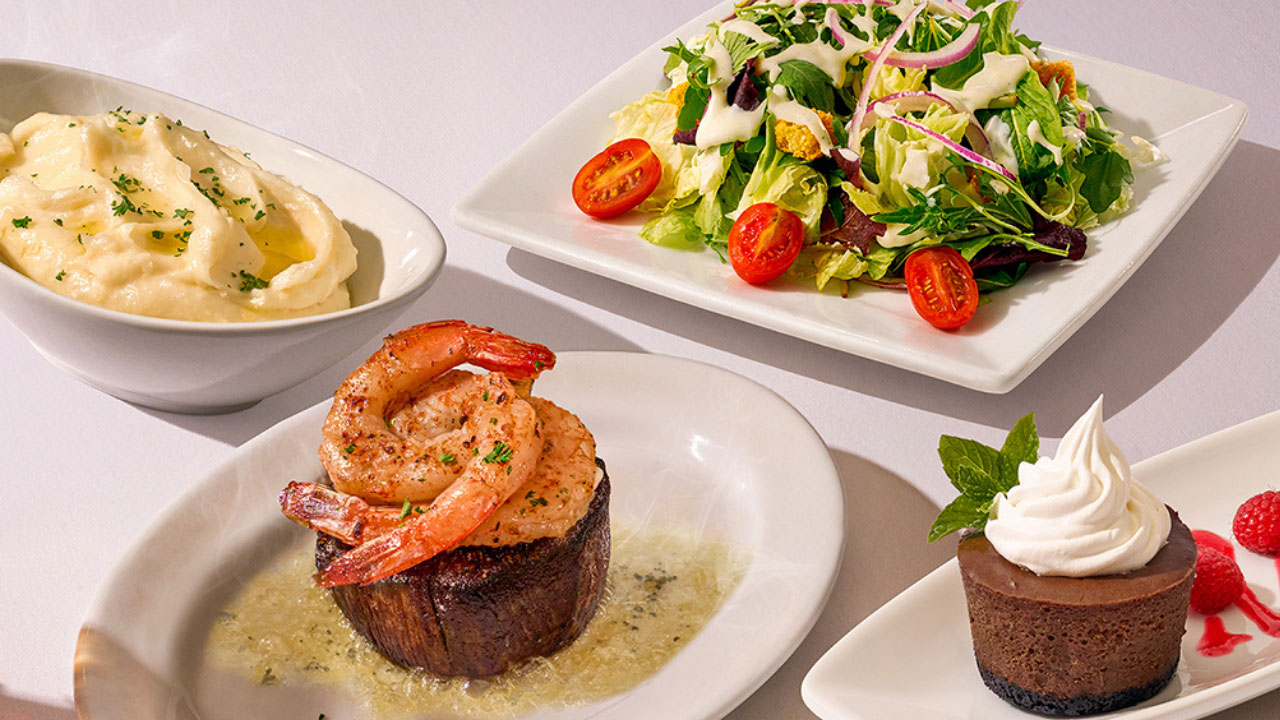 Ruth’s 3 Course is back, featuring our 6 oz center-cut filet & shrimp, now available for $60