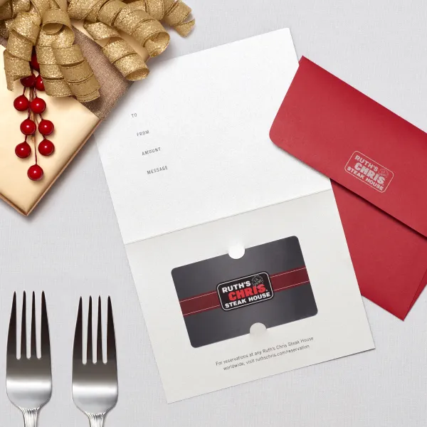 Give the gift of sizzling perfection with a R Ruth’s Chris Steakhouse Gift Card